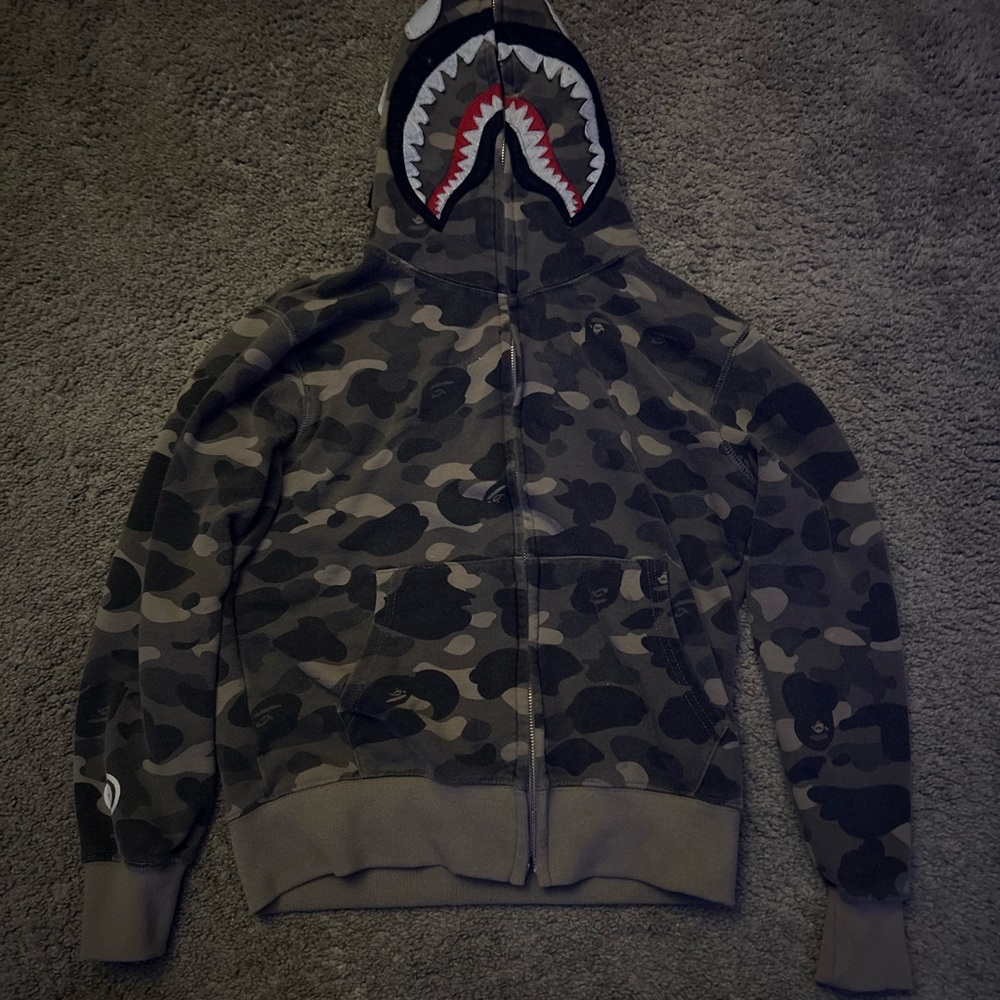 Camouflage green Bape Shark Hoodie